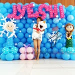 frozen theme balloon backdrop