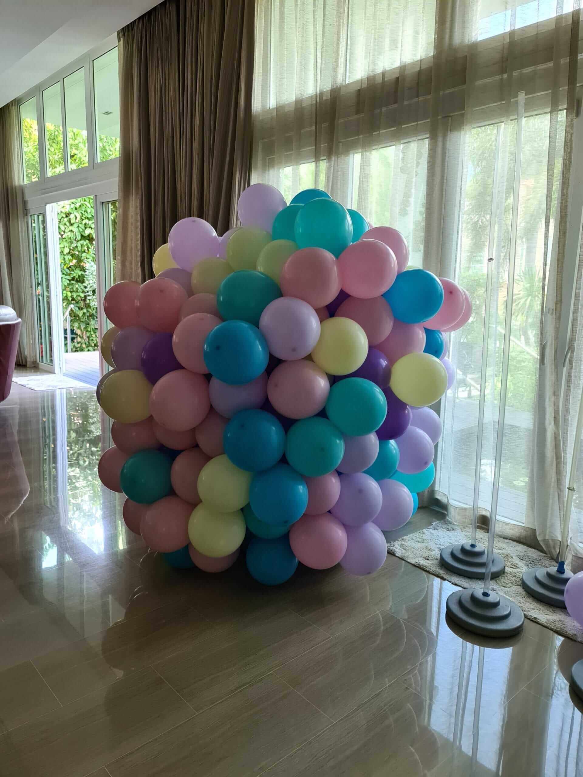 Organic Pastel Popsicle Colour Hot Air Balloon Display